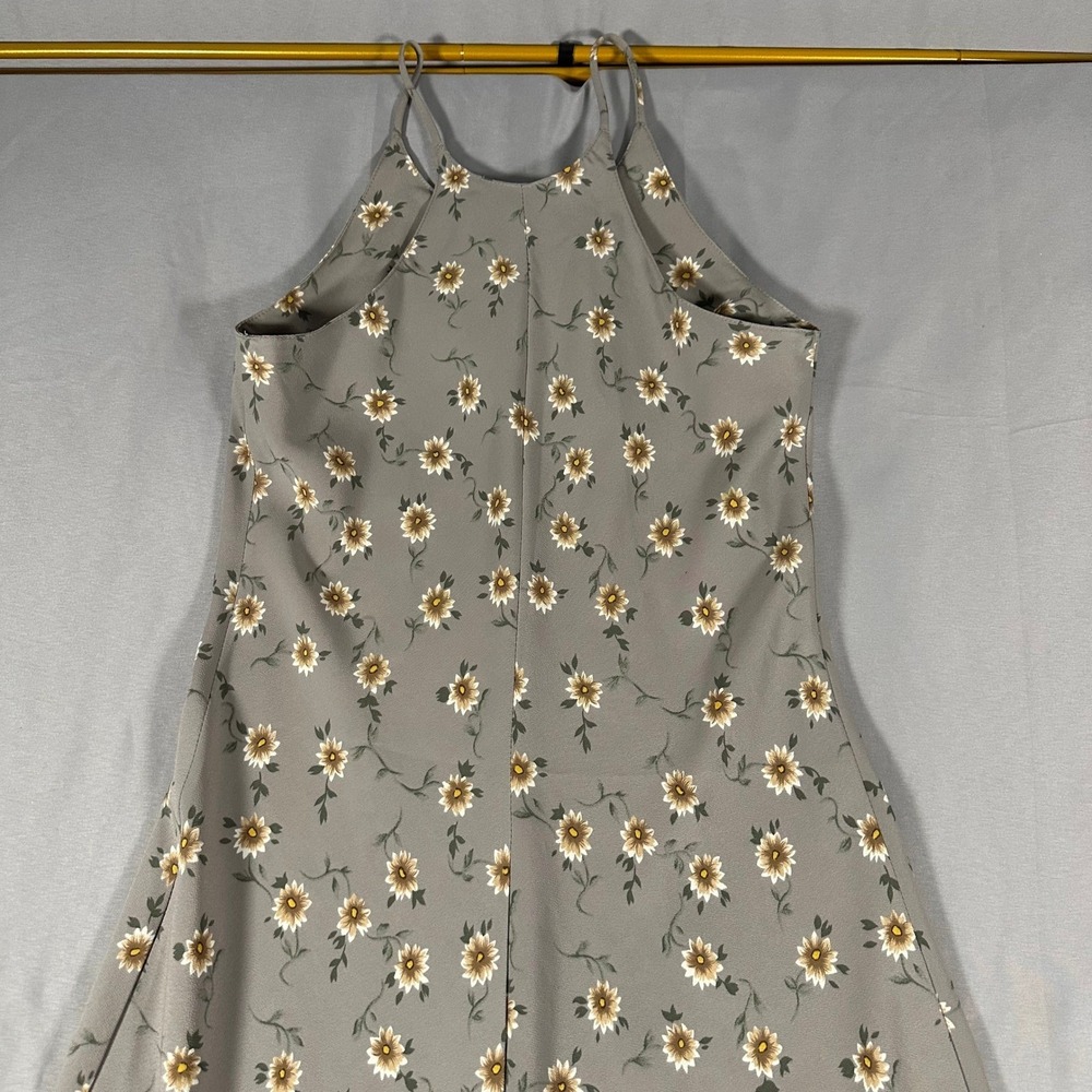 Rampage Vintage 90s Daisy Floral Halter Maxi Dress Grey Made in USA Small - Picture 13 of 13